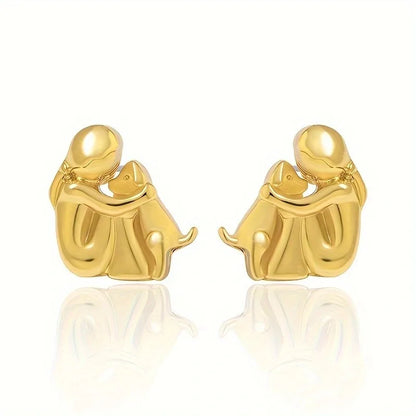 Pendientes de Abrazo Bicolor en Plata y Oro