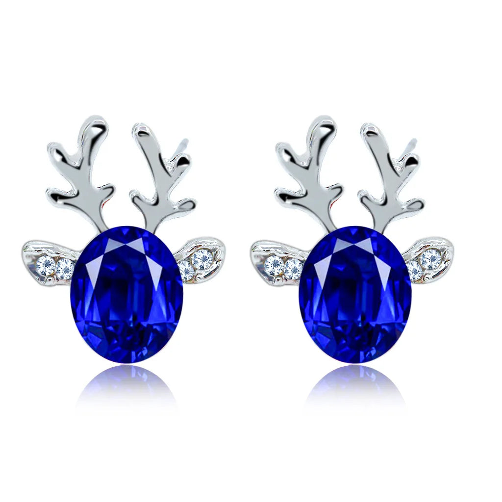Pendientes De Cristal Con Forma De Reno Festivo