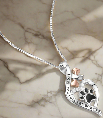 Collar Corazón, Hueso e Infinito – Colgante “Siempre en mi corazón”