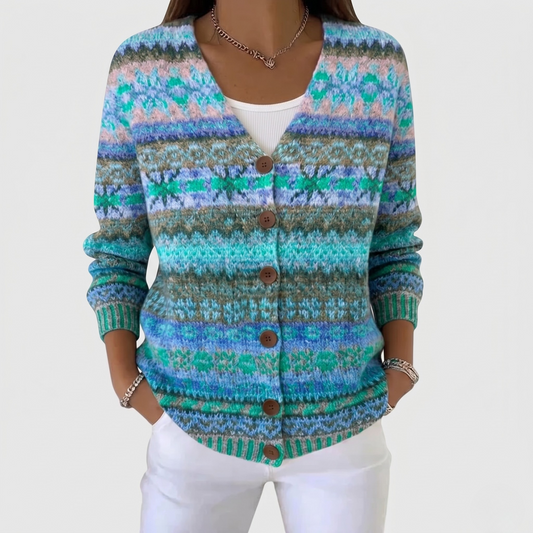 Lotte - Chaleco abierto azul con estampado