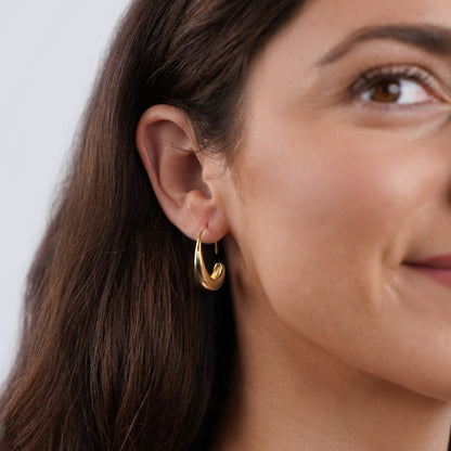 Aretes clásicos de aro colgante