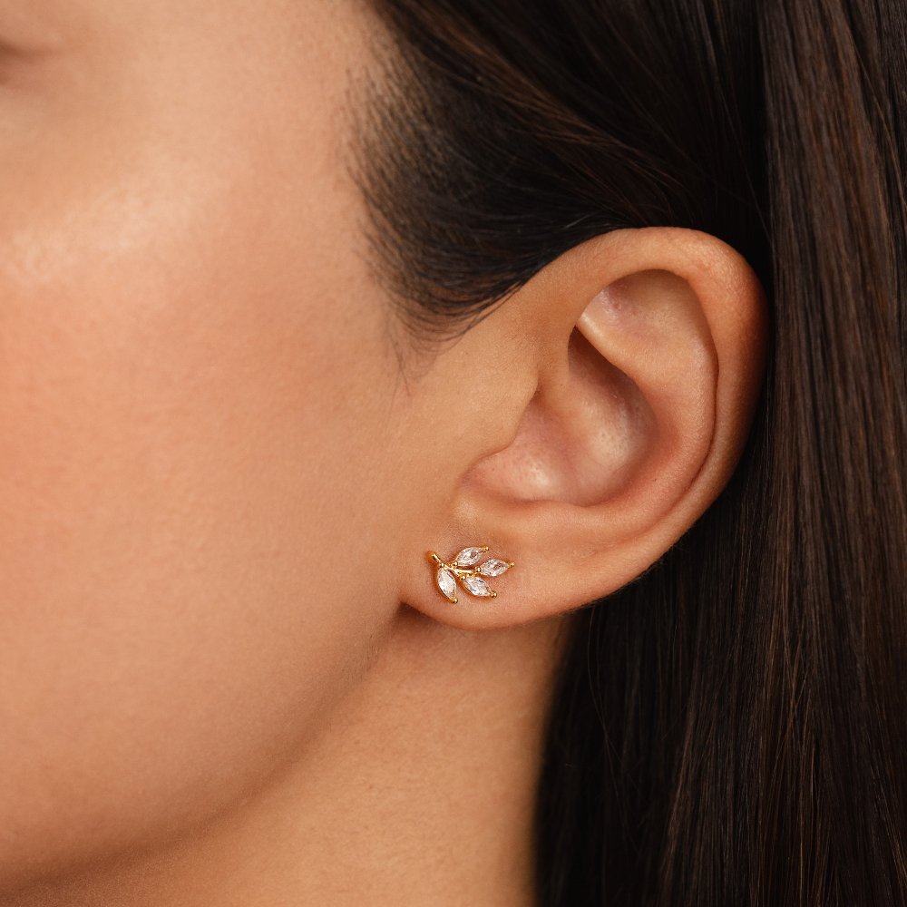 Pendientes de hoja de cristal