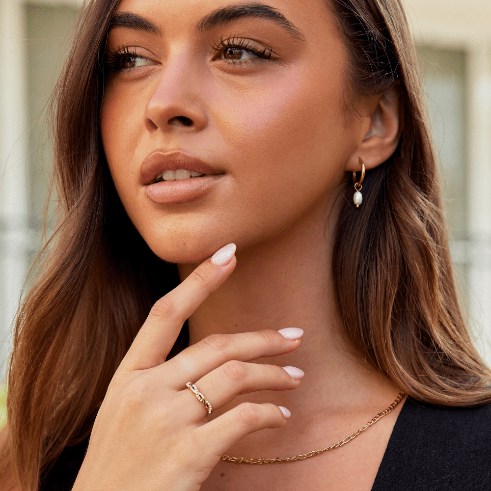 Aretes de aro Bella con perlas de agua dulce