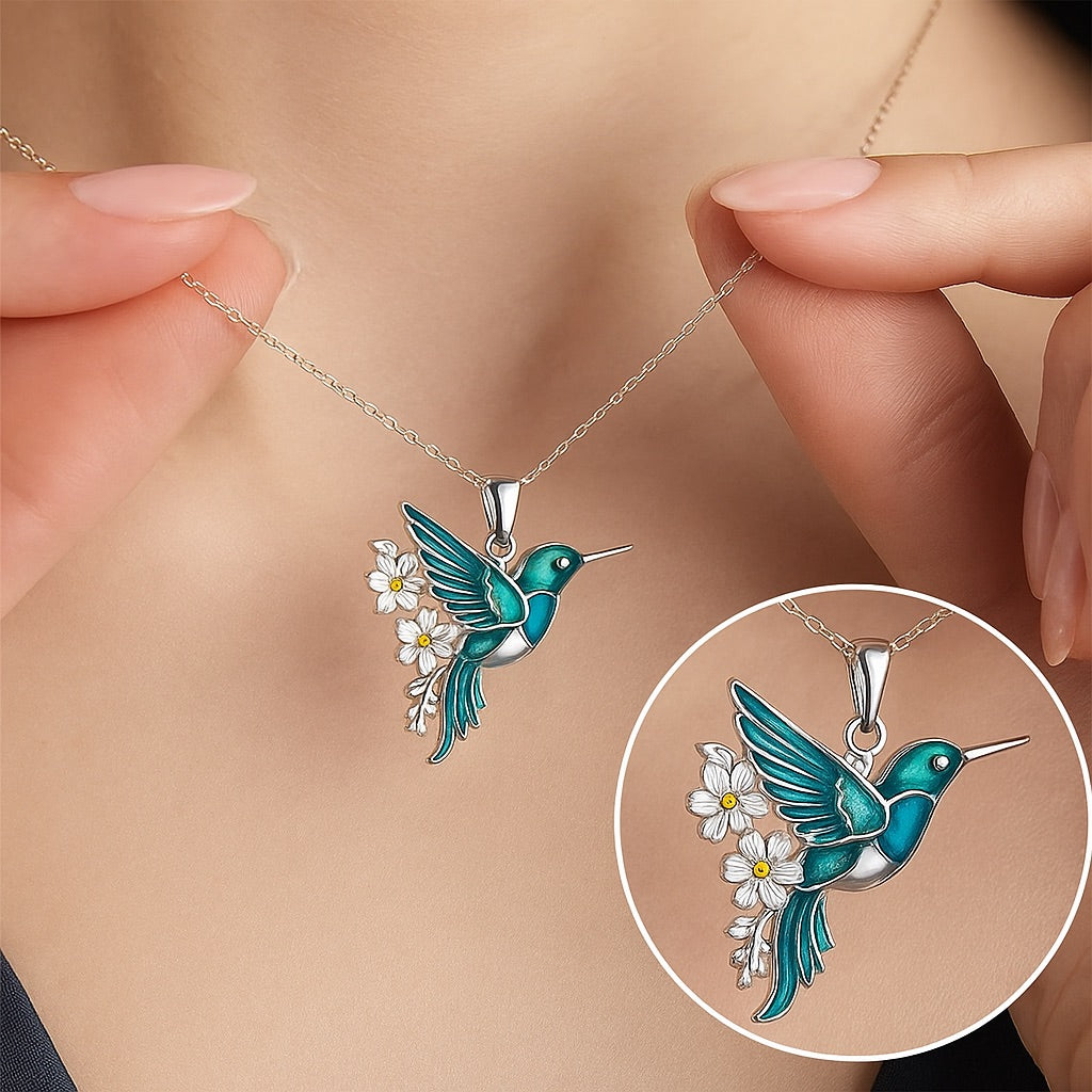 SET de Precioso Collar de colibrí con Pendientes de regalo – Oferta por tiempo limitado