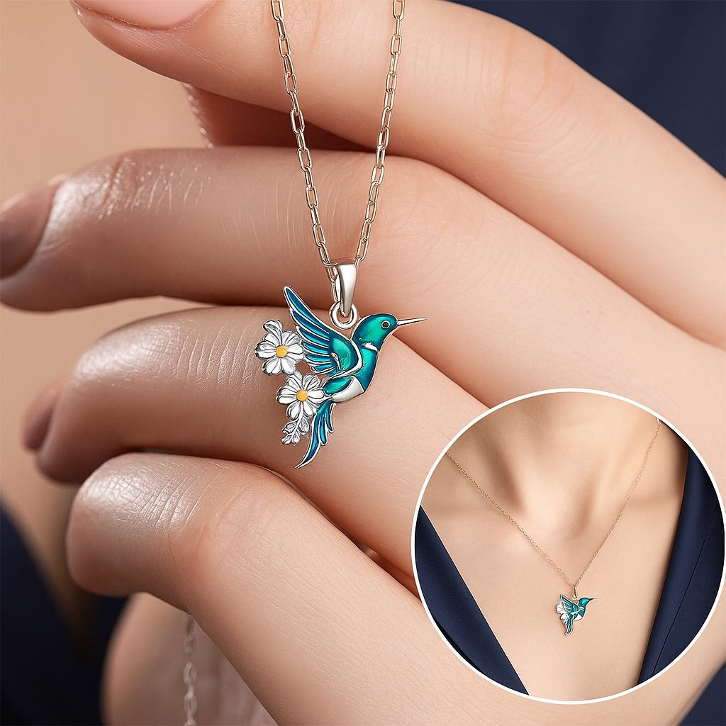 SET de Precioso Collar de colibrí con Pendientes de regalo – Oferta por tiempo limitado