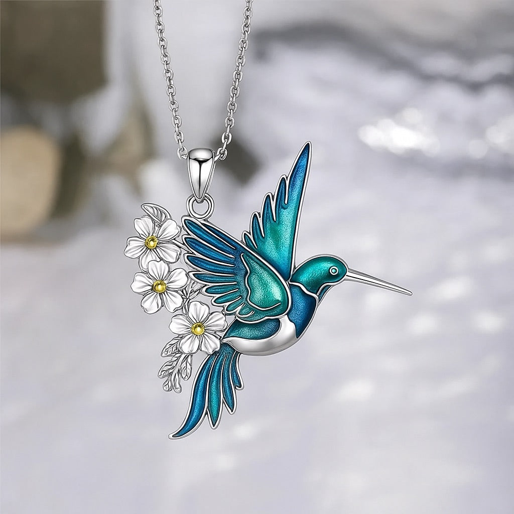 SET de Precioso Collar de colibrí con Pendientes de regalo – Oferta por tiempo limitado
