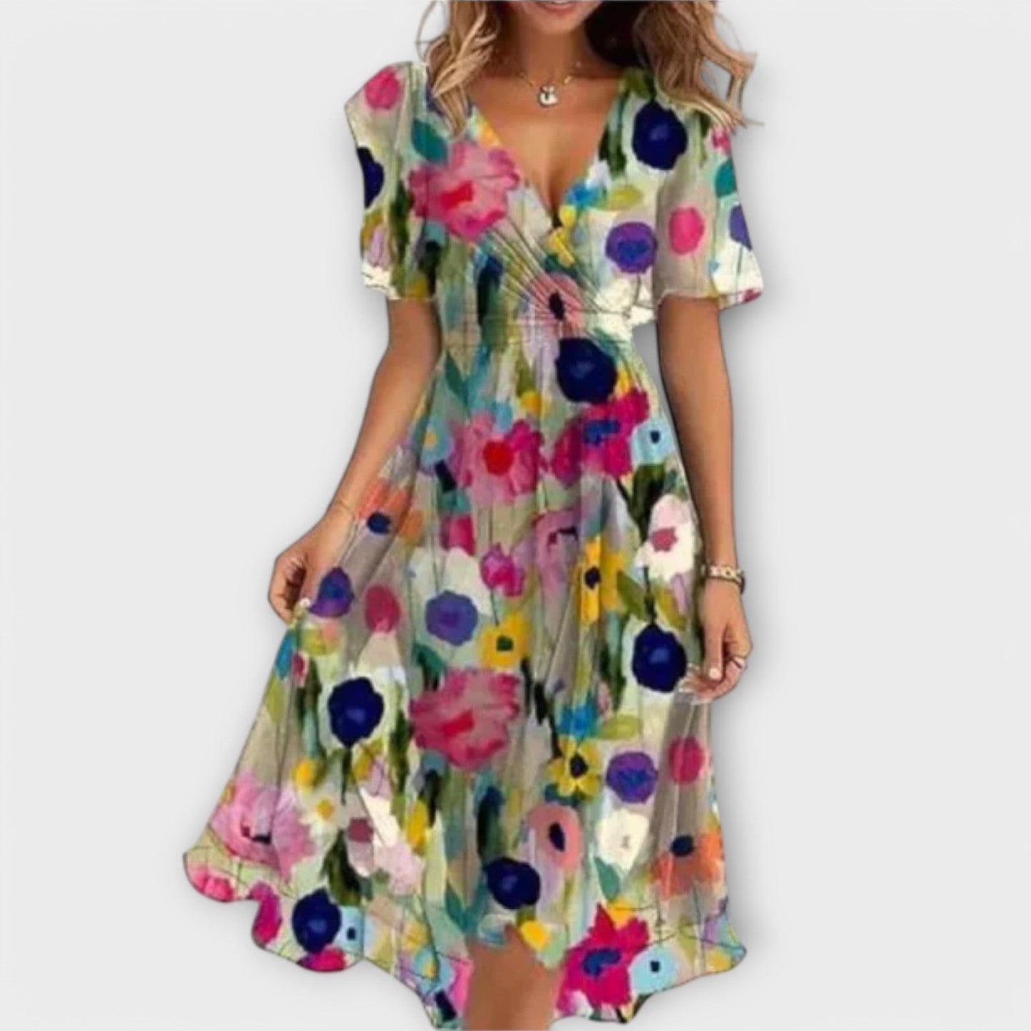 Annegret - Vestido de Dama con Escote en V