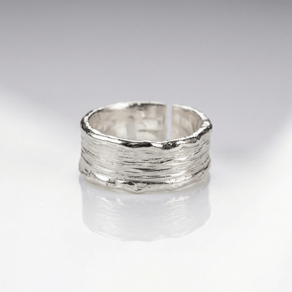 ANILLO BICOLOR DE ORO Y PLATA HECHO A MANO (AJUSTABLE)