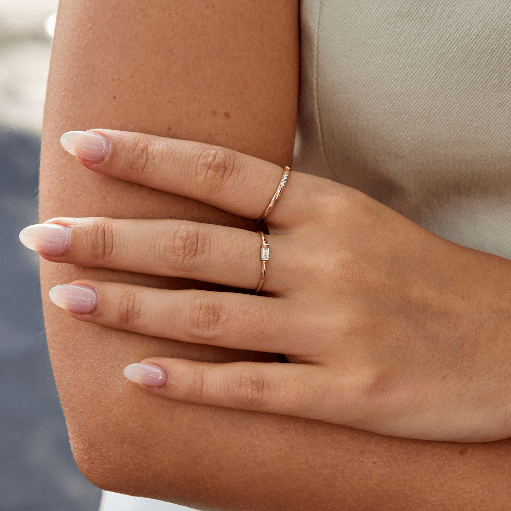 Anillo de cristal Leonore Baguette