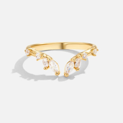 Anillo Lily Crystal Gold Vine