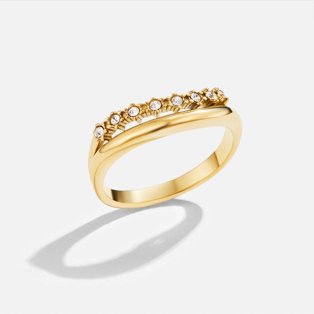 Anillo de capas de cristal blanco Marissa