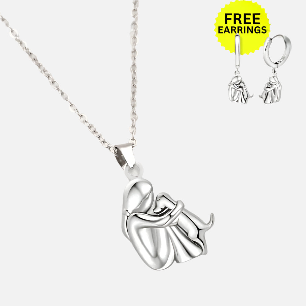 SET Collar Abrazo con tu mascota con pendientes de regalo – Oferta por tiempo limitado