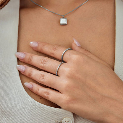 Anillo de cristal Silver Eternity