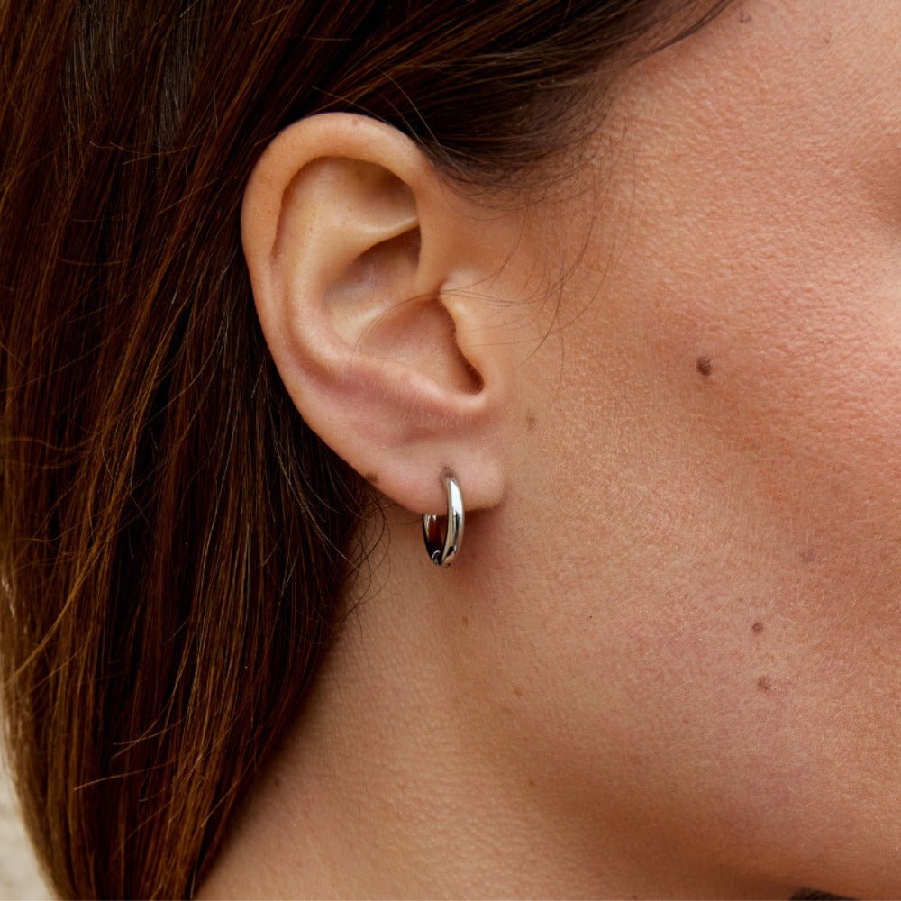 Conjunto de tres mini aros de plata