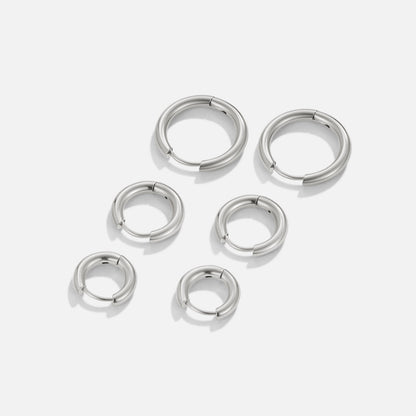 Conjunto de tres mini aros de plata