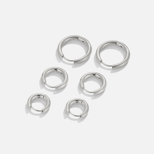 Conjunto de tres mini aros de plata