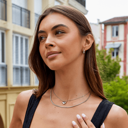 Aretes de aro plateados Valentina