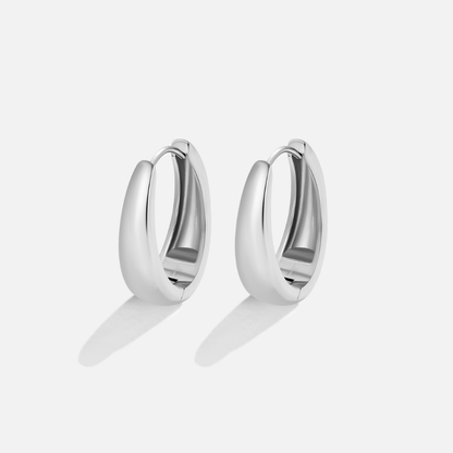 Aretes de aro plateados Valentina
