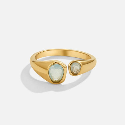 Anillo envolvente vintage con aguamarina